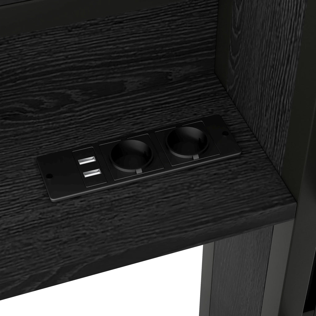 LETTO Con letto estraibile 90x200 cm Metallo e MDF Nero con vani contenitore
