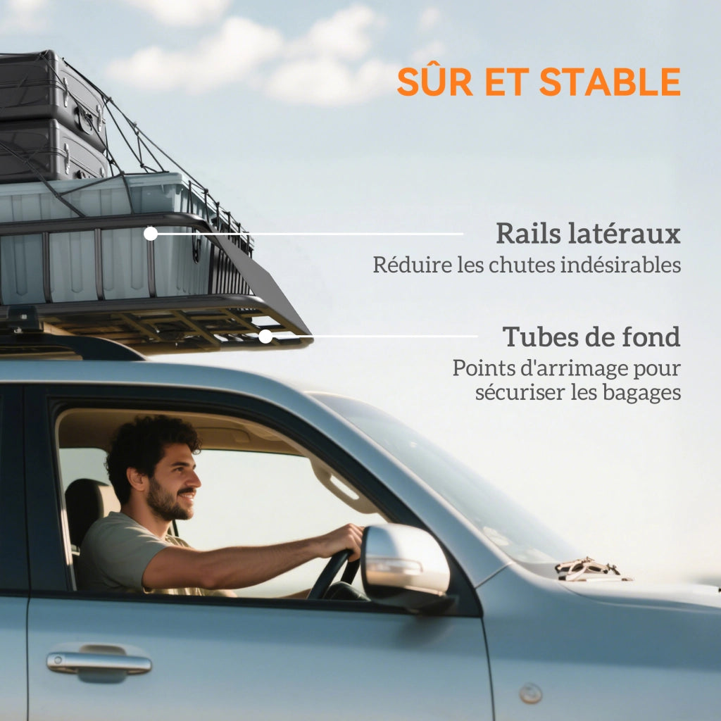 Portabagagli per auto ¨C Minimal ¨C Nero, acciaio, 110.5x99.5x18.5 cm