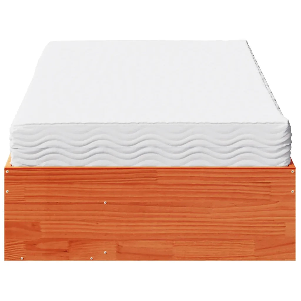 Dormeuse con Materasso Marrone Cera 100x200 cm Legno di Pino 3324594