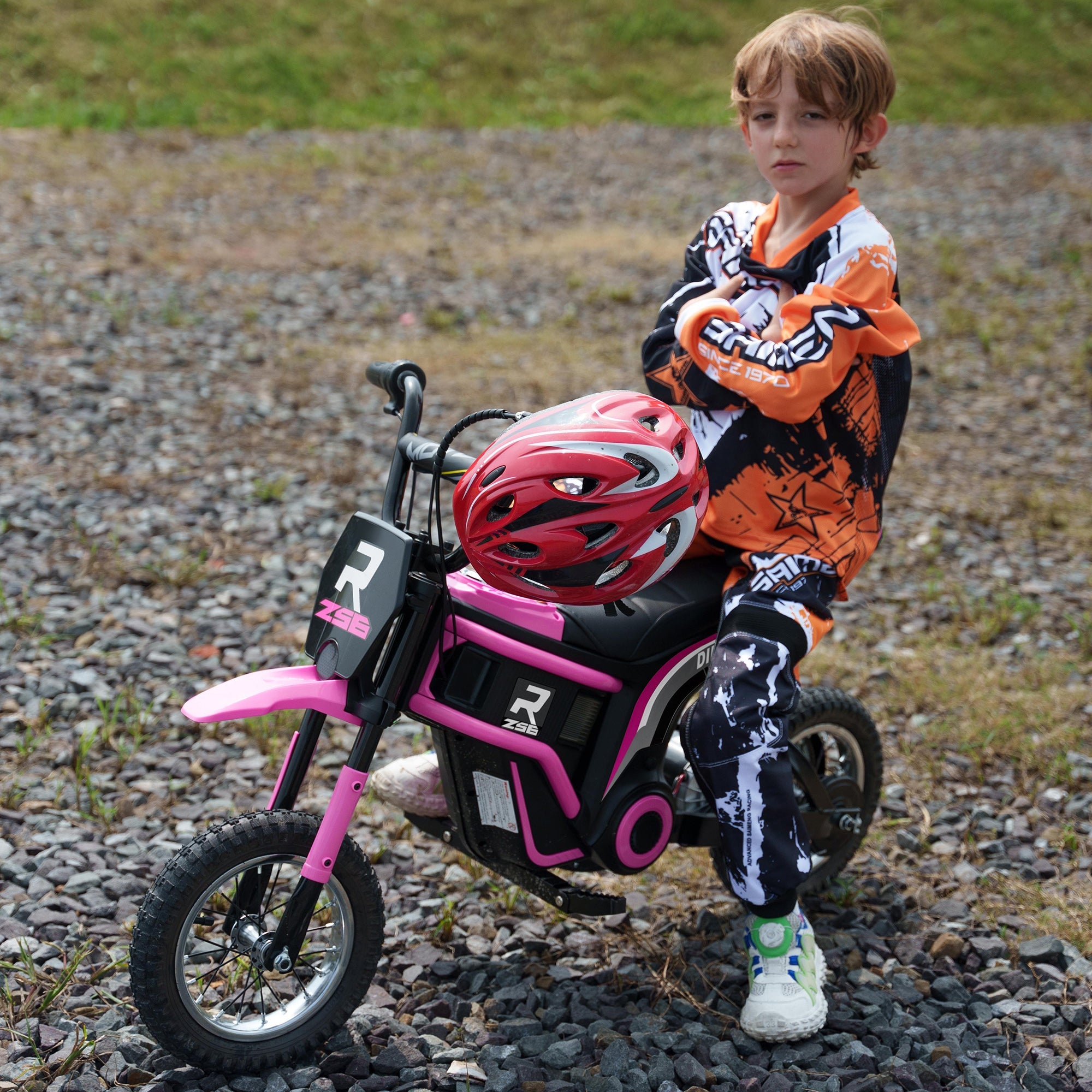 Moto Elettrica per Bambini con Acceleratore Manuale 2 Velocità 8-16km/h Rosa