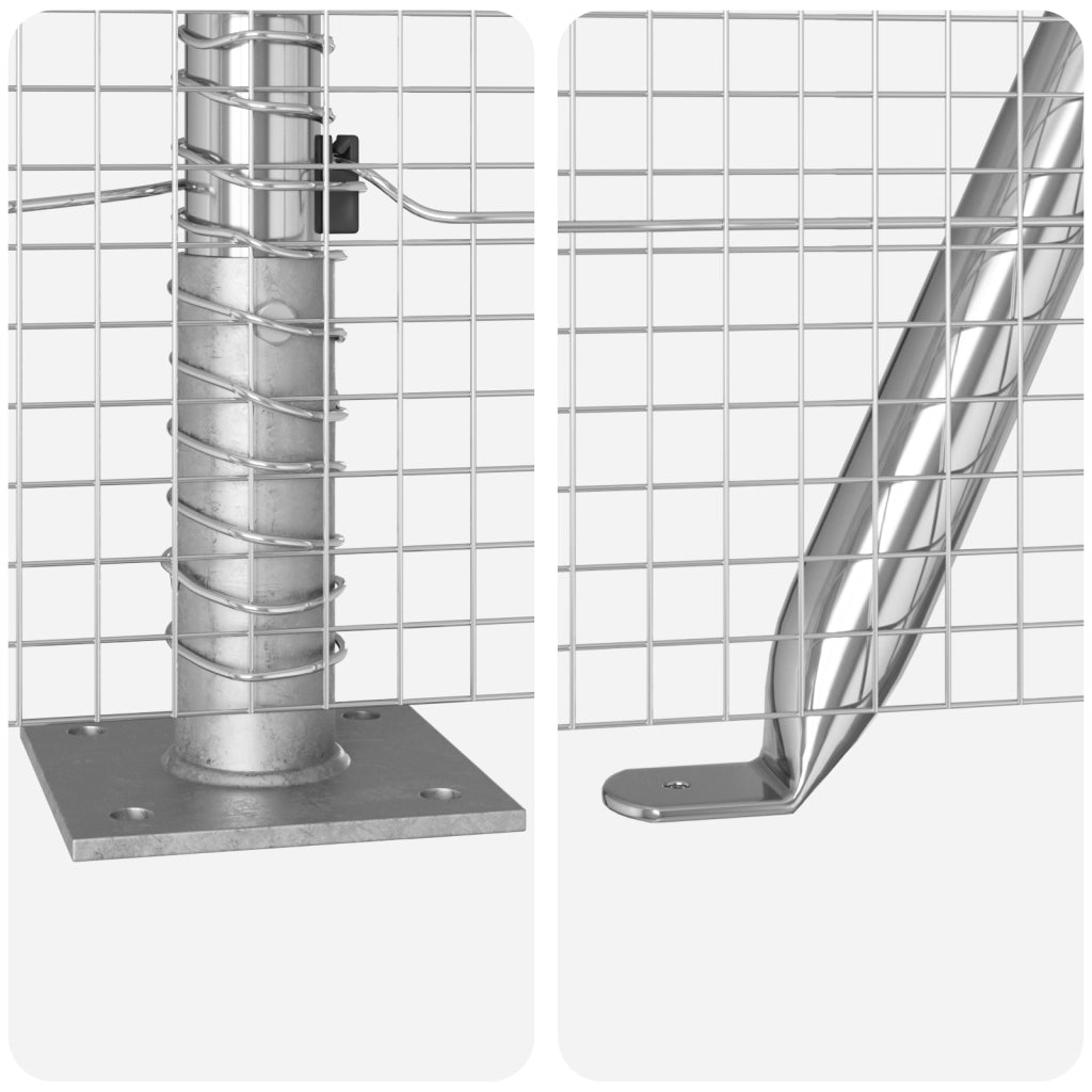 Set di pali per recinzione Set di 2 Acciaio zincato 25 x 1 m