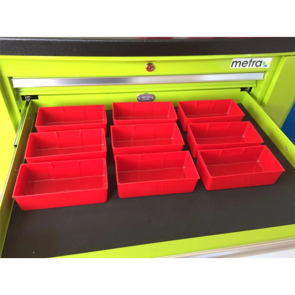 Set di plastica 17 pezzi, rosso per cassetti