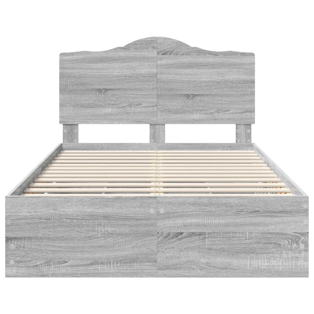 Struttura del letto con cassetto Sonoma grigia 120 x 190 cm