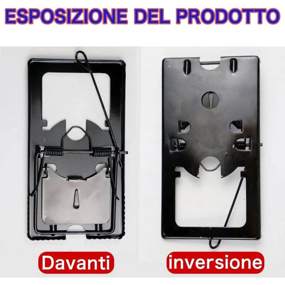 Trade Shop - Set 4pz Trappola Per Topi Grandi Piccoli Facile Da Usare Può Essere Riutilizzata -
