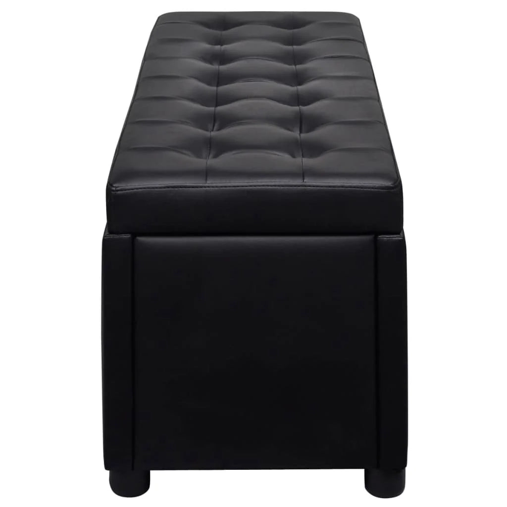 Pouf contenitore in pelle sintetica 87,5 x 36 x 41 cm nero 02_0021240