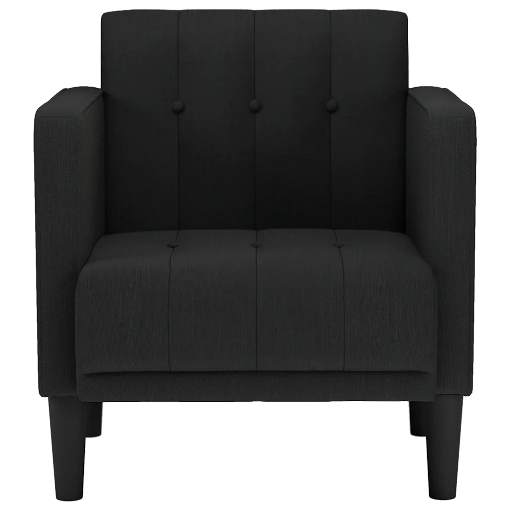 vidaXL Divano Sedia con Braccioli Nero 53 cm in Tessuto