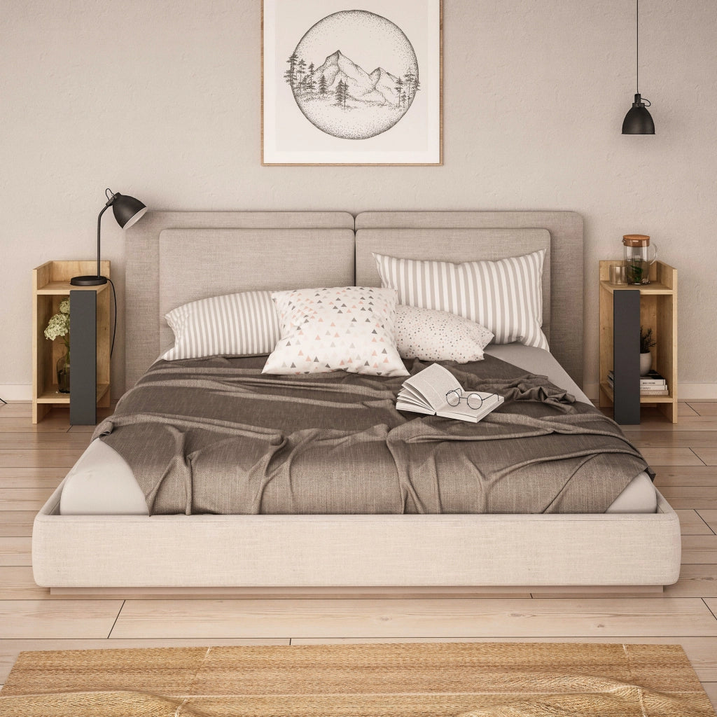 Set di 2 comodini in legno "Elos" - 25 x 27 x 60 cm - Marrone
