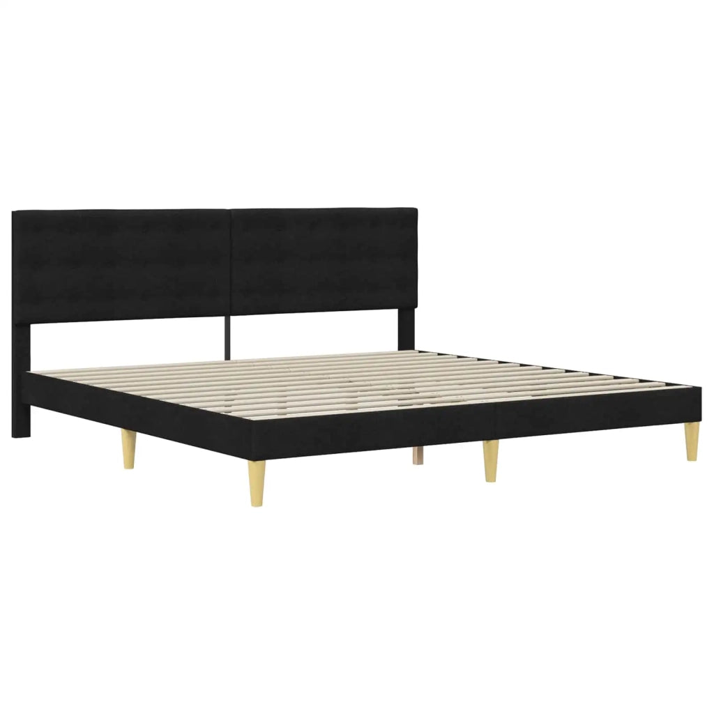 Struttura del letto con testiera Nero 180 x 200 cm Tessuto 42027811