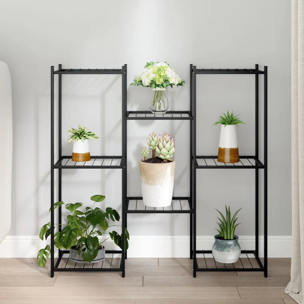 Portafiori | Sostegno per piante 83x25x80 cm Nero in Ferro