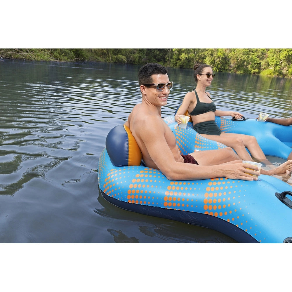 Trade Shop - Isola Gonfiabile Galleggiante 5 Adulti 300x287cm Con Schienali Portabevande Maniglie 43842 -