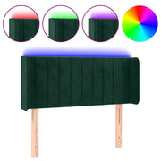 Testiera | Testata a LED Verde scuro 93x16x78/88 cm in Velluto