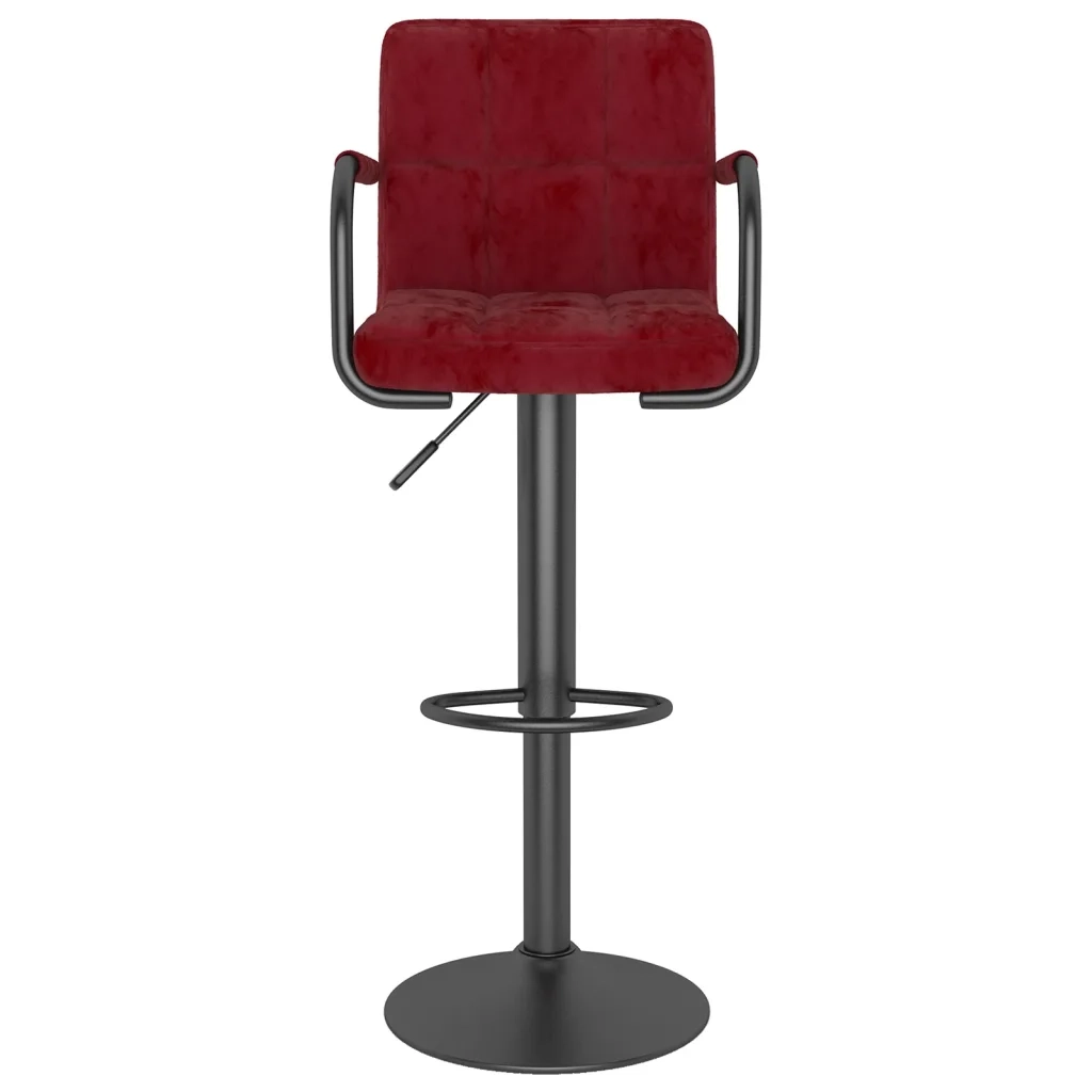 Sgabelli da Bar 2 pz Rosso Vino in Velluto 334665