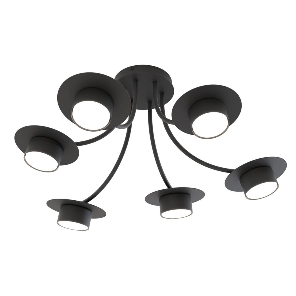 Lampada a sospensione Enso in acciaio nero opaco