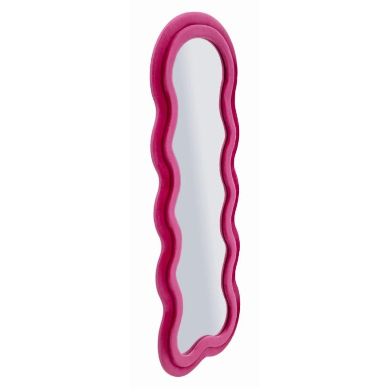 Specchio Da Muro Miki Velluto Fuxia cm 60x4x160 (misura Specchio cm 39x135)