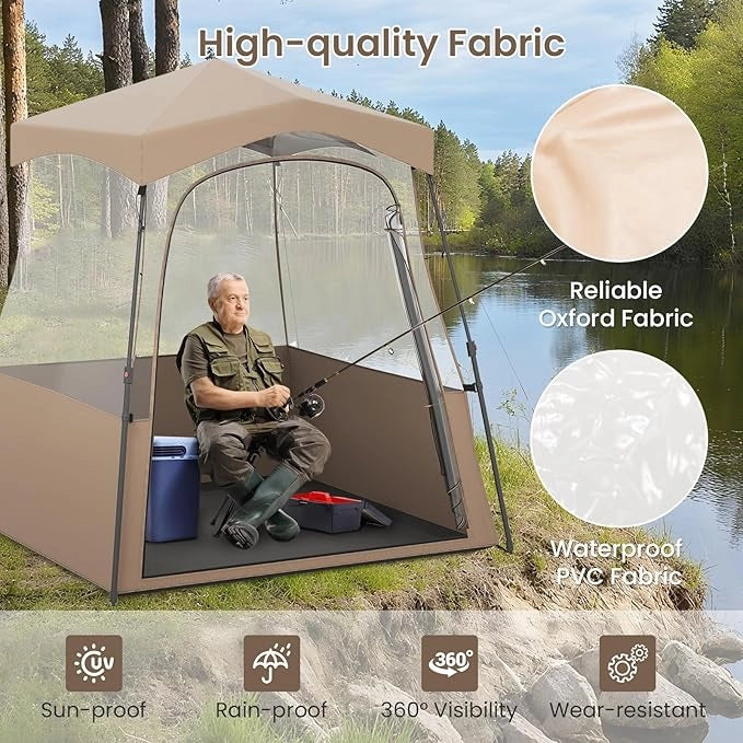 Tenda sportiva, tenda trasparente con visuale libera, telaio robusto e borsa per il trasporto, tenda da campeggio per esterni, tenda a bolla pop-up per guardare gli sport, fare il tifo, campeggiare (180 x 180 x 193 cm)