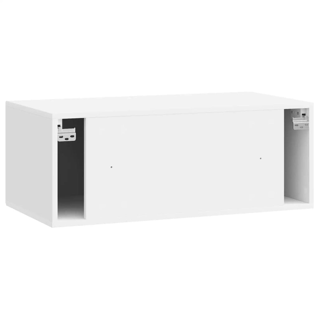Mobile Porta TV da Muro Bianco Lucido 78,5 x 41 x 30 cm
