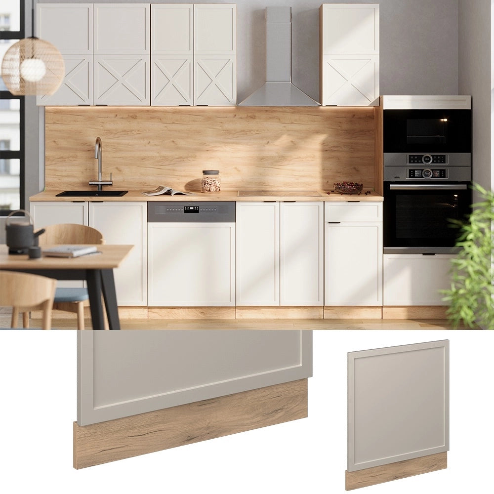 Pannello frontale Fame-Line GrigioBeige/Rovere dorato 60 cm, PL Marmo Vicco