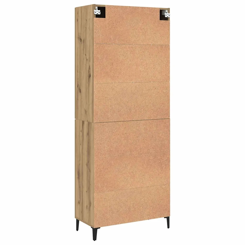 vidaXL Credenza 2 pcs rovere artigianale 69,5 x 34 x 180 cm