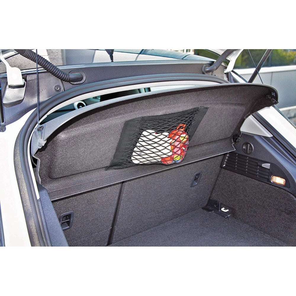 Trade Shop - Rete Portaoggetti Auto 40x25cm Tasca Elastico Bagagliaio Appendere Organizzatore -