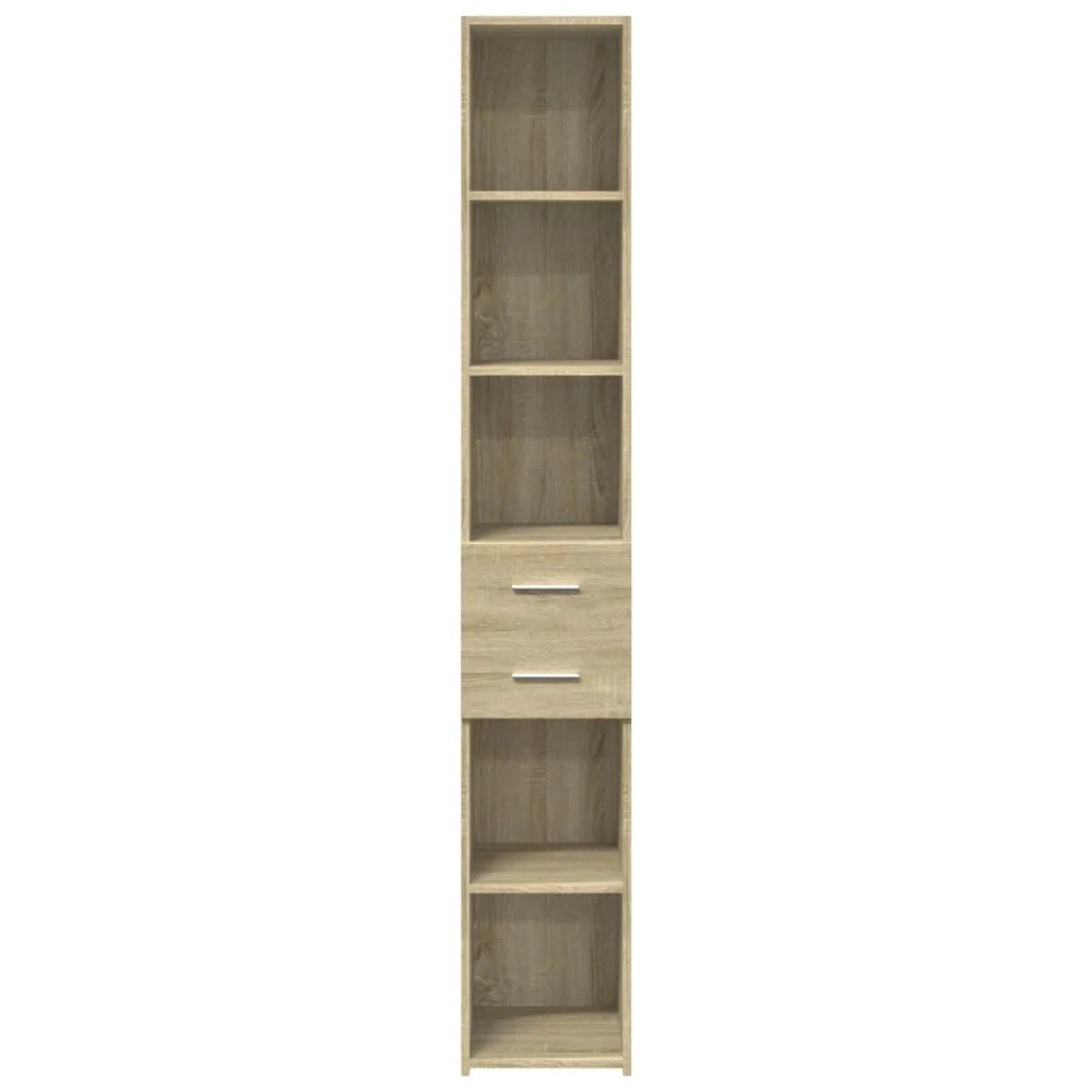 Buffet credenza cassettiera armadio mobile contenitore organizer cucina soggiorno salotto rovere Sonoma alto 30 x 42,5 x 185 cm legno ingegnerizzato marrone 02_0033939