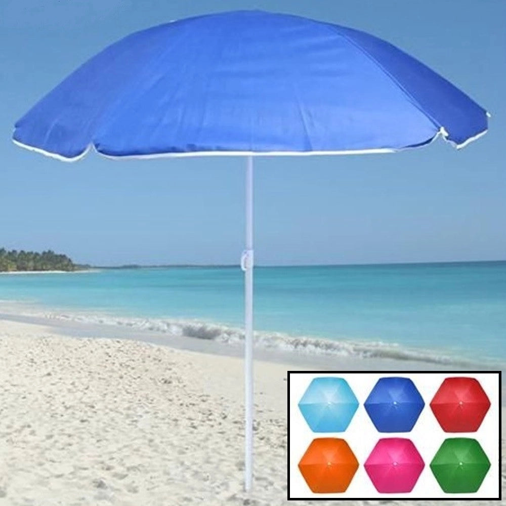 Trade Shop - Ombrellone Mare Spiaggia Scoglio In Tnt ø130x152cm Con 6 Stecche Da 75cm 6 Colori 629604a -