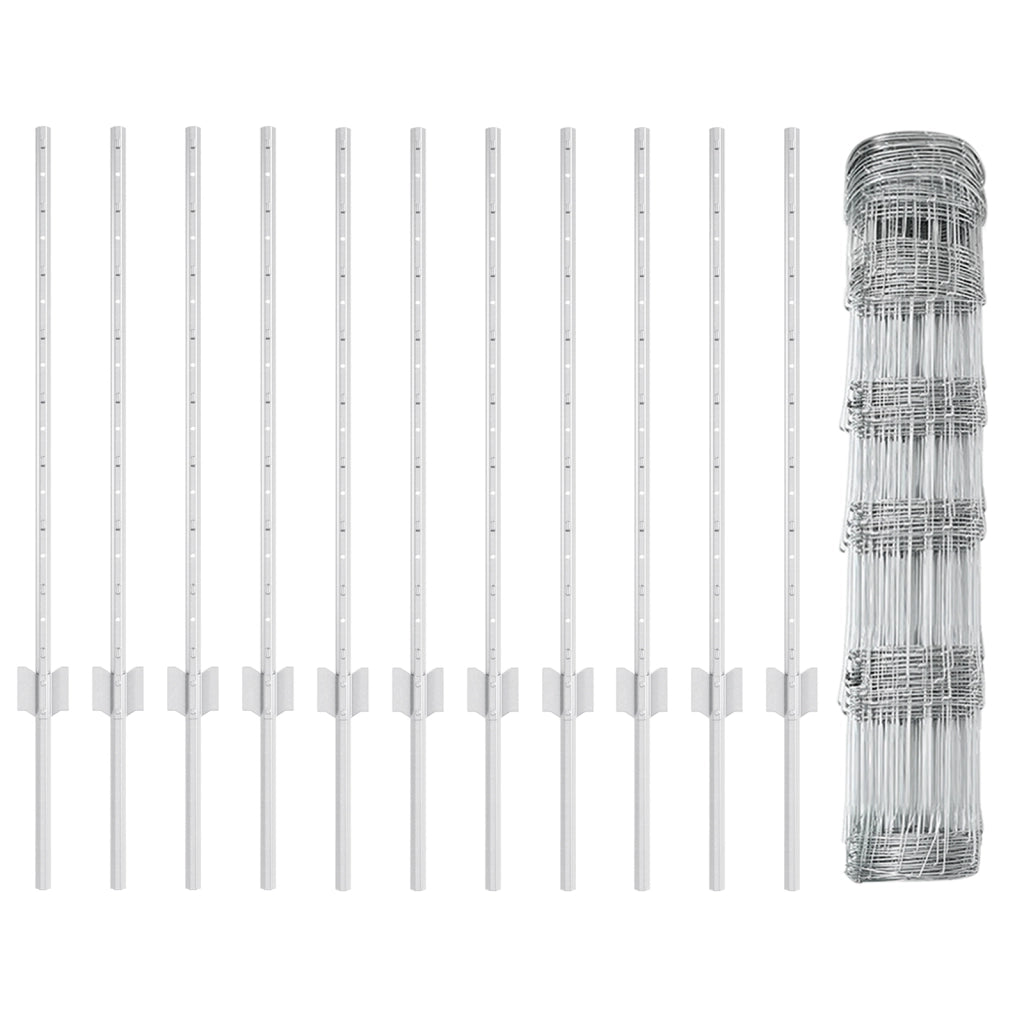 Pali di Recinzione  11 pcs U-Channel 80 cm in Acciaio Galvanizzato
