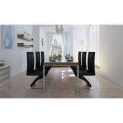 Sedie da Pranzo 6 pz Nere in Similpelle 160564