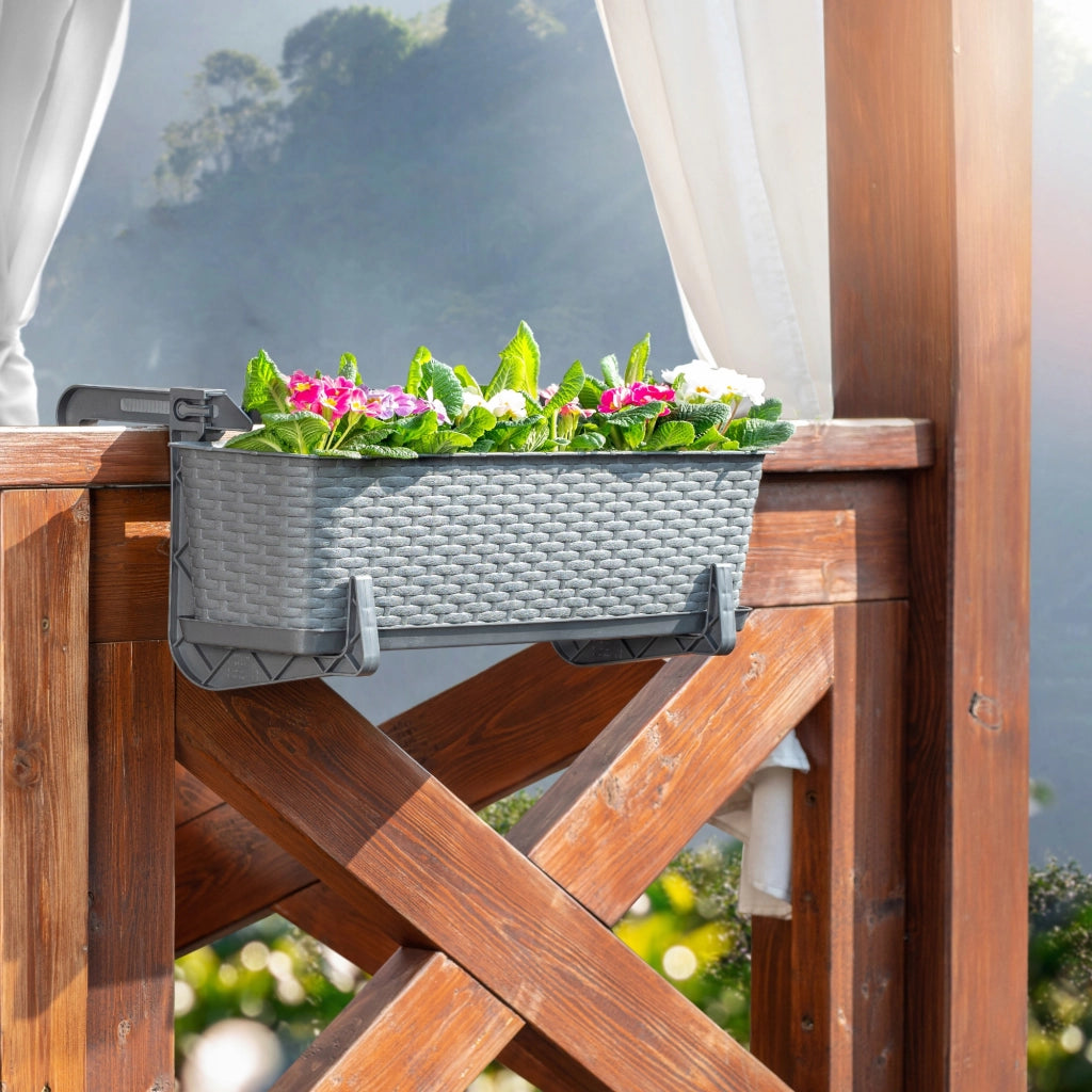 KADAX Supporto per vasi da fiori da balcone, 40 cm, 4 pezzi