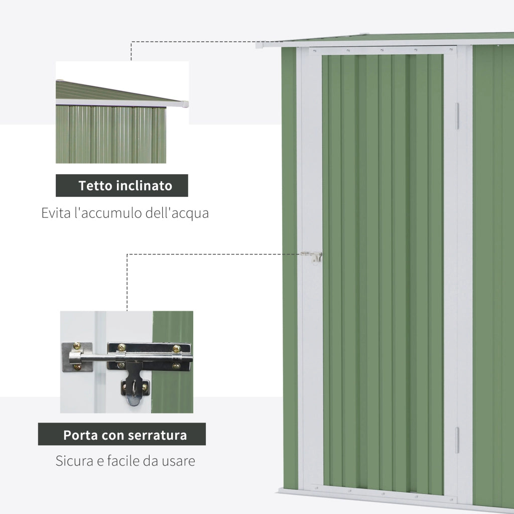 EasyComfort Casetta Porta Attrezzi Capanno in Acciaio Impermeabile 142x84x189cm