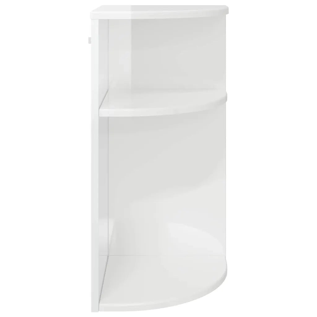 Tavolino | Tavolo laterale Bianco Lucido 29,6 x 29,6 x 60 cm Legno multistrato