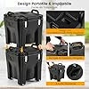30 L Contenitore Termico Portatile per cibi e bevande, contenitore per alimenti in Acciaio Inox con 2 Maniglie e 4 Ruote, Thermos per Alimenti per Catering Campeggio, Nero
