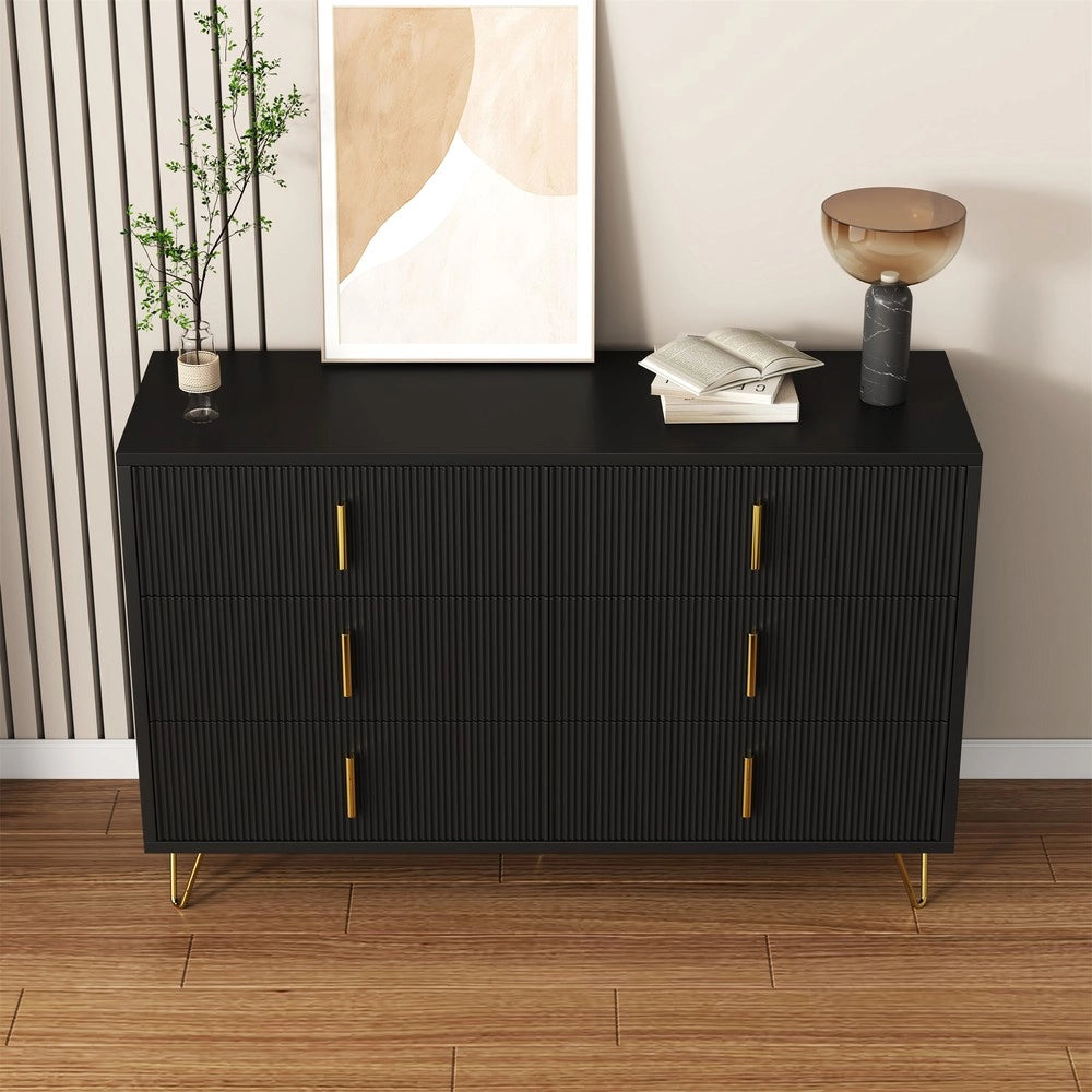 Credenza con Cassetti ¨C MINIMAL ¨C Design Moderno, Maniglie Dorate