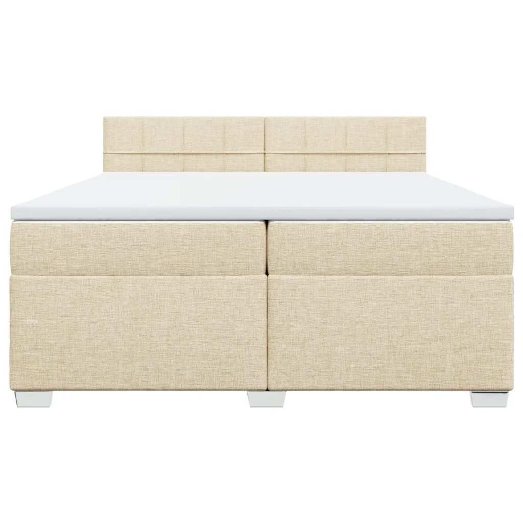 Giroletto a Molle con Materasso Crema 200x200 cm in Tessuto