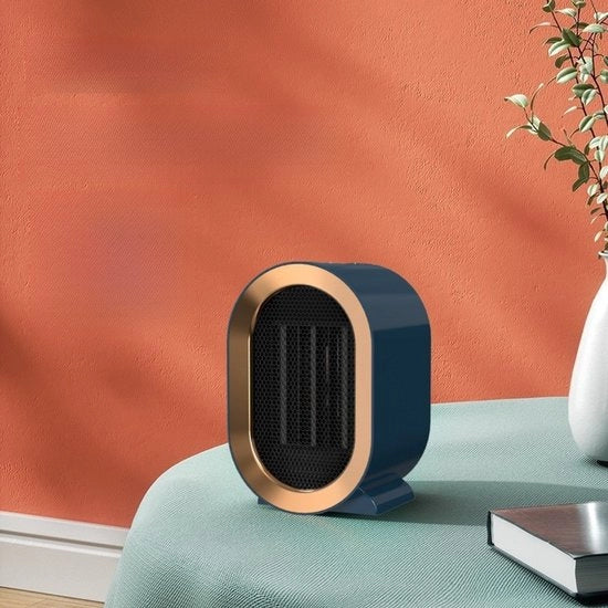 Ventilatore di aria calda, piccolo ventilatore per ufficio e casa, stufa silenziosa, riscaldatore di aria calda efficiente, riscaldatore elettrico per stanza - mini riscaldatore 1200 W - blu