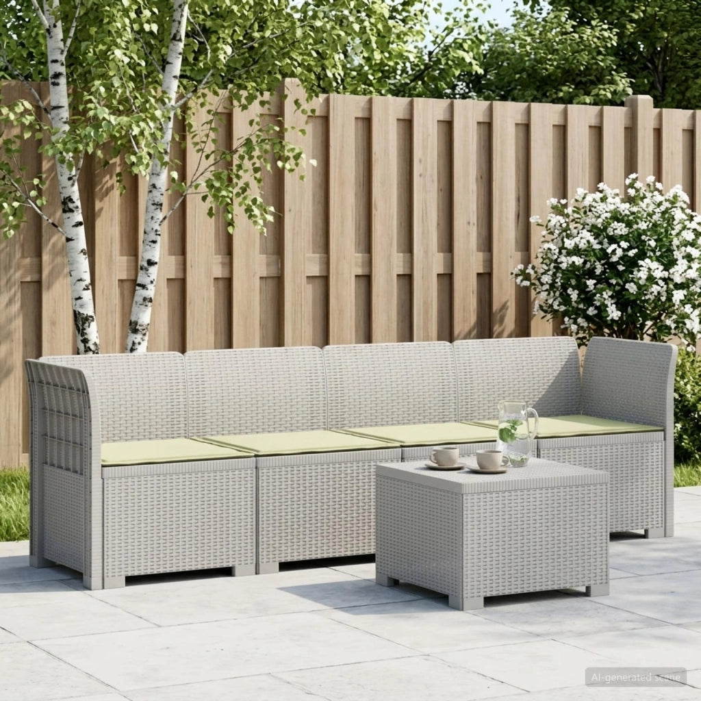 Divano da Giardino a 4 Posti con Cuscini in Stile Rattan PP 3443862