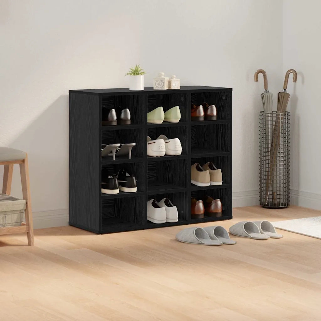 vidaXL Scarpiera Rovere nero 77.5 x 30 x 67 cm Legno multistrato