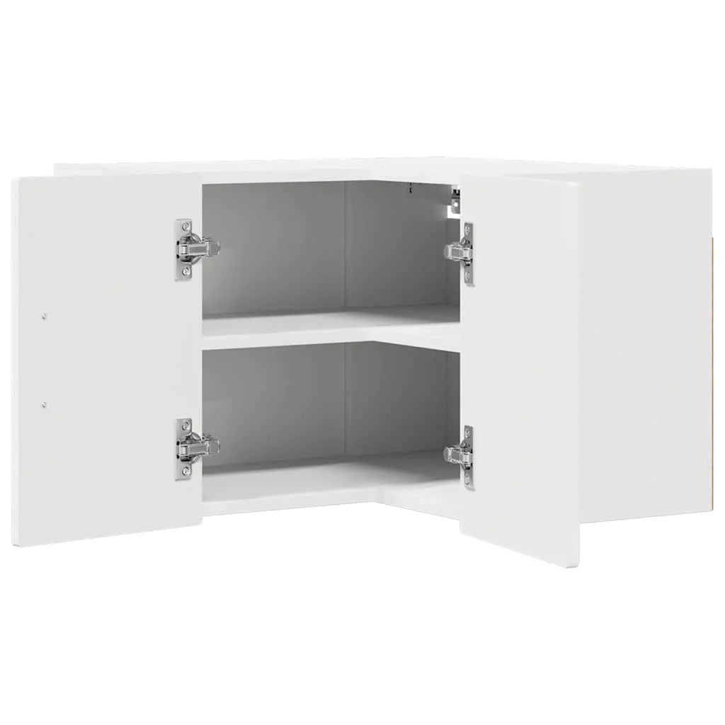 Mobile da cucina moderno da parete 57 x 57 x 40 cm pratico contenitore stile trendy legno ingegnerizzato bianco 02_0054299