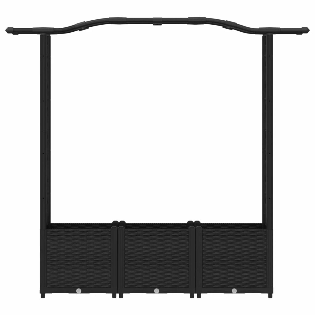 Letto Rialzato con Griglia e Tetto Nero 164 x 40 x 142 cm PP 42032531