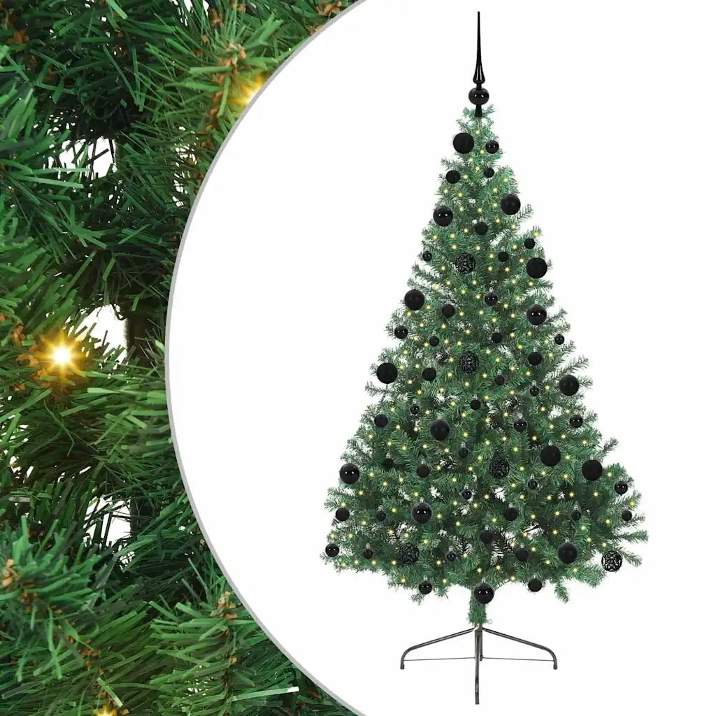 Albero di Natale Artificiale-Albero Natalizio con luci integrate Verde 210 cm 567865