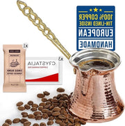 Caffettiera turca in ottone - Cezve mini con maniglia per caffè arabo con topkachel
