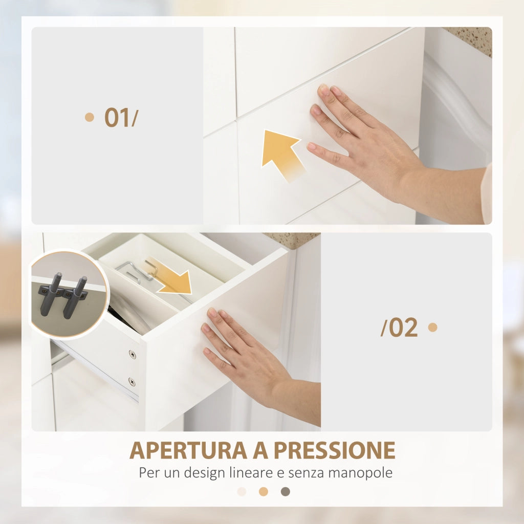 Armadio Cucina con Ante e Ripiani ¨C Zephmum ¨C Bianco 60x35x170 cm