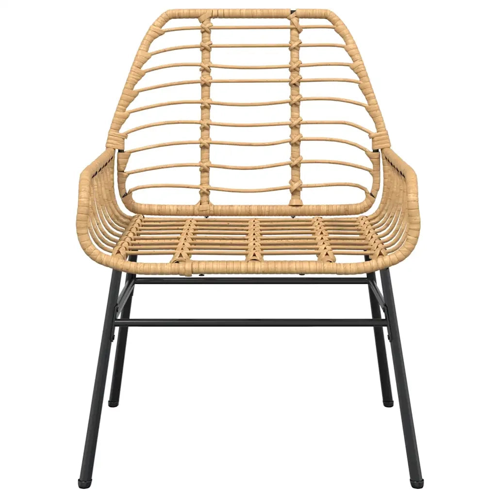 Set da Pranzo da Giardino 3 pz | Set Salotto da Giardino Marrone in Polyrattan Vetro
