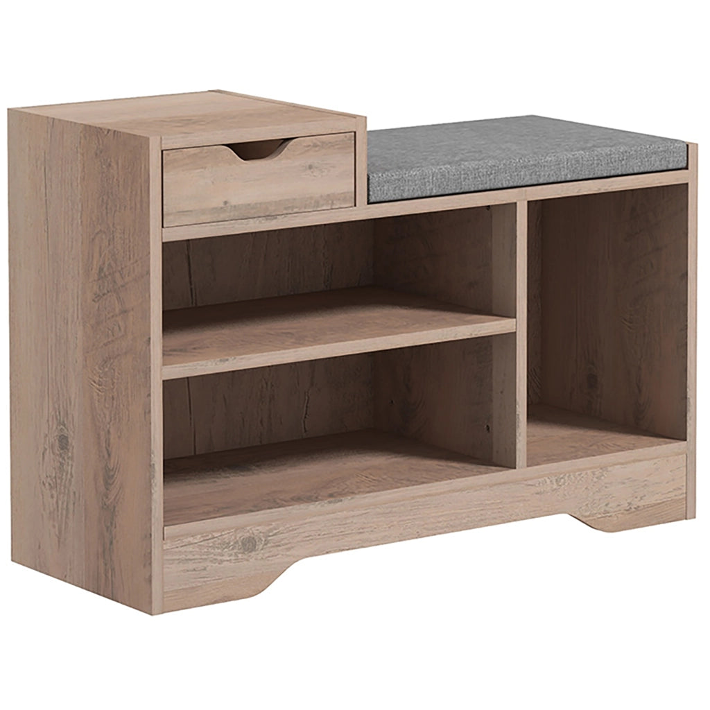 Scarpiera con cassetto e 3 scomparti ¨C zephmum ¨C 76.5x30x52 cm grigio