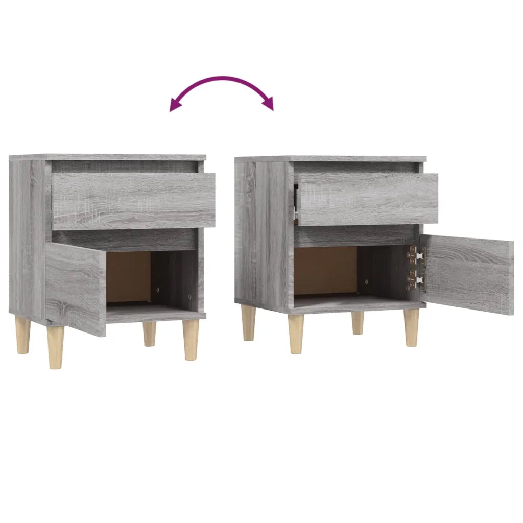 Comodino 2 pz Grigio Sonoma 40x35x50 cm cod mxl 34523
