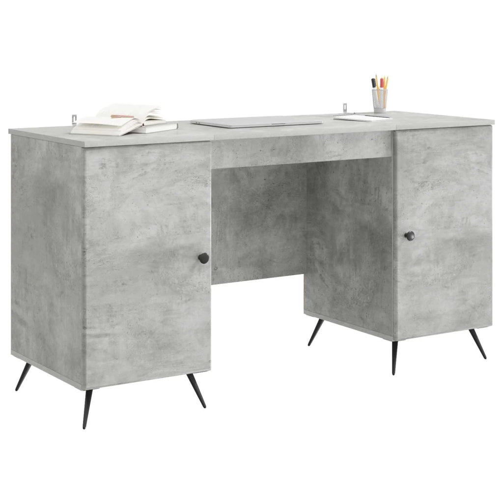 Scrivania con lo scaffale Grigio Cemento 142,5 x 50 x 75 cm 3414633