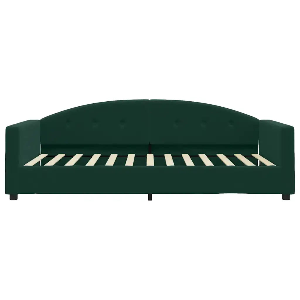 Divano Letto con Materasso Verde Scuro 100x200 cm in Velluto