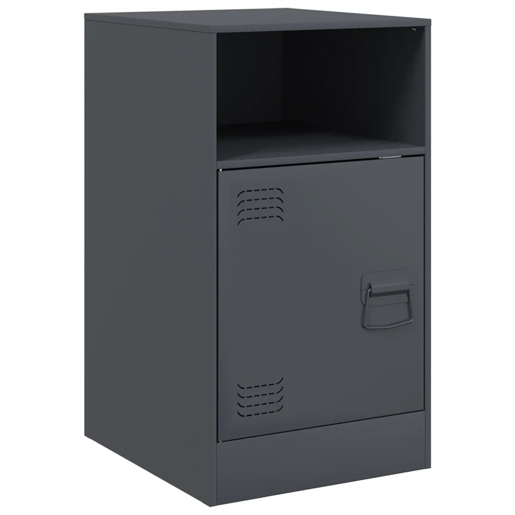 Comodino Antracite 34,5x39x62 cm in Acciaio 841767