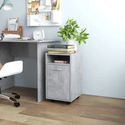 Credenza con Ruote Grigio Cemento 33x38x60 cm Legno Multistrato 803051