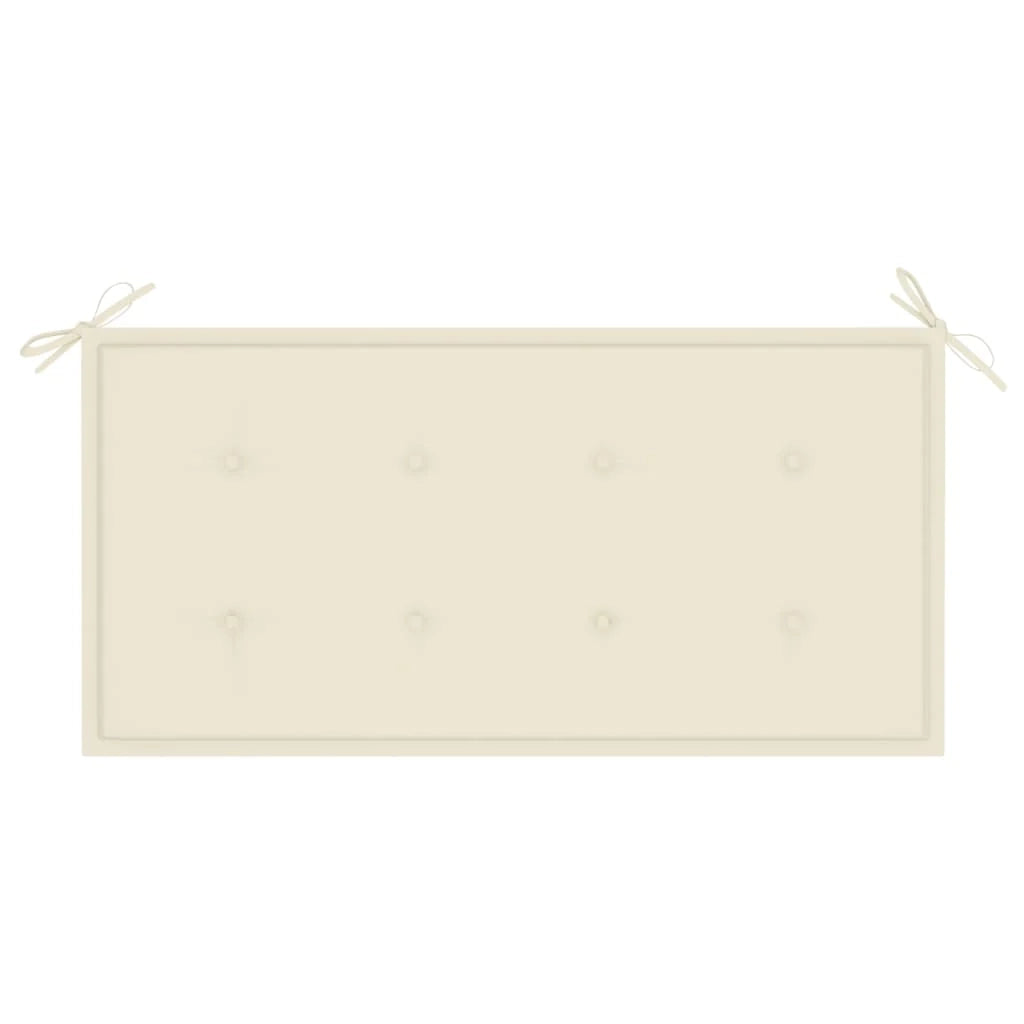 Panca da giardino mobili da giardino per esterni terrazza con cuscino color crema 112 cm in legno massello di teak 02_0011500