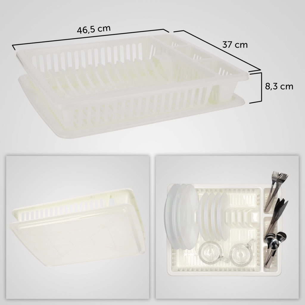 Scolapiatti KADAX per posate, grande vassoio in plastica autoportante da 46 cm